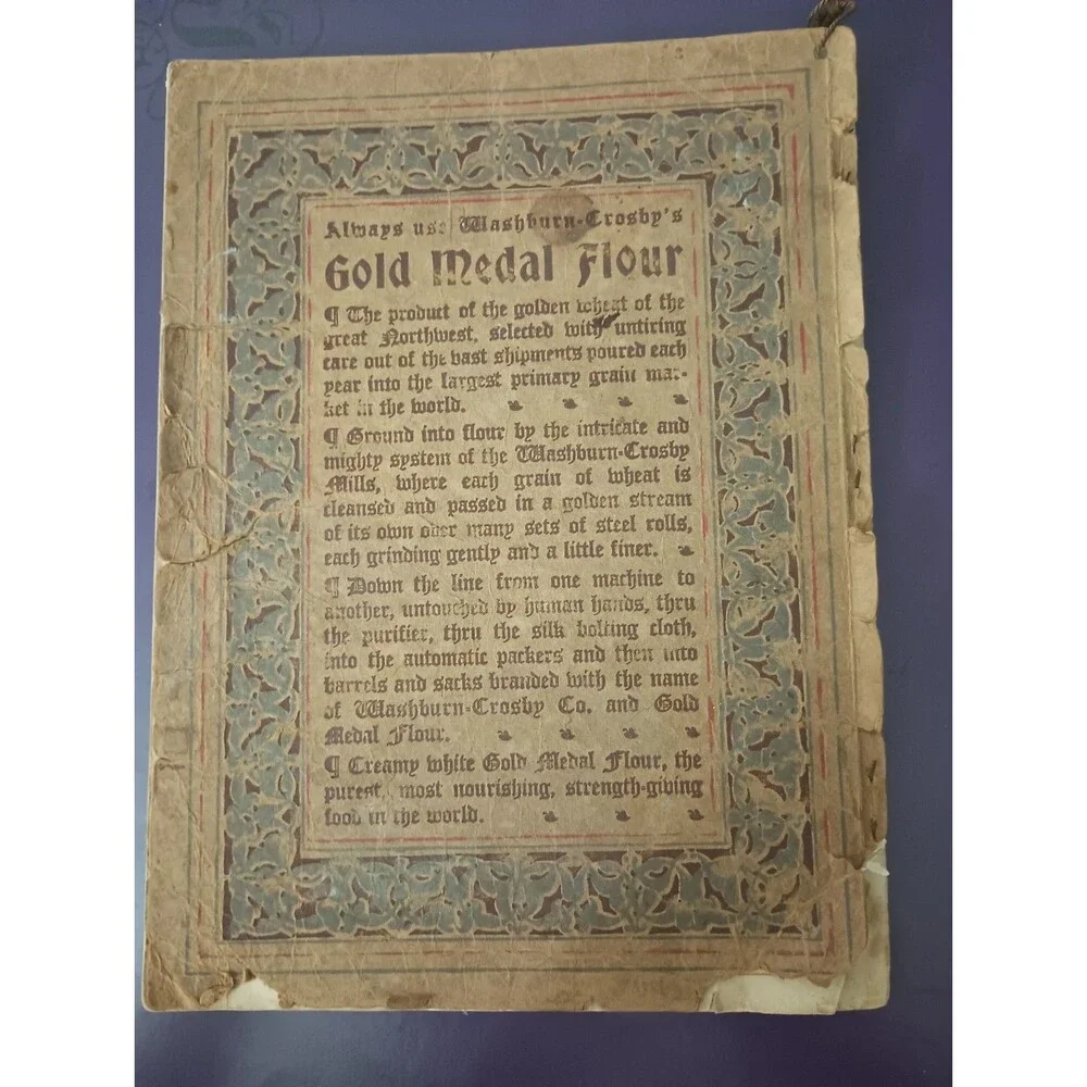 Antique 1910 Gold Medal Flour Cook Book Washburn-Crosby Co. Soft Cover Book